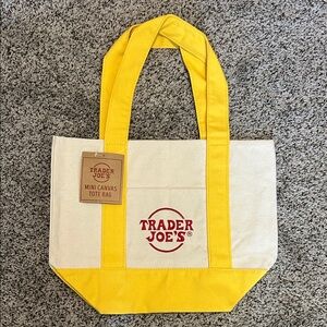 Trader Joe’s Yellow & Cream Canvas Tote Bag